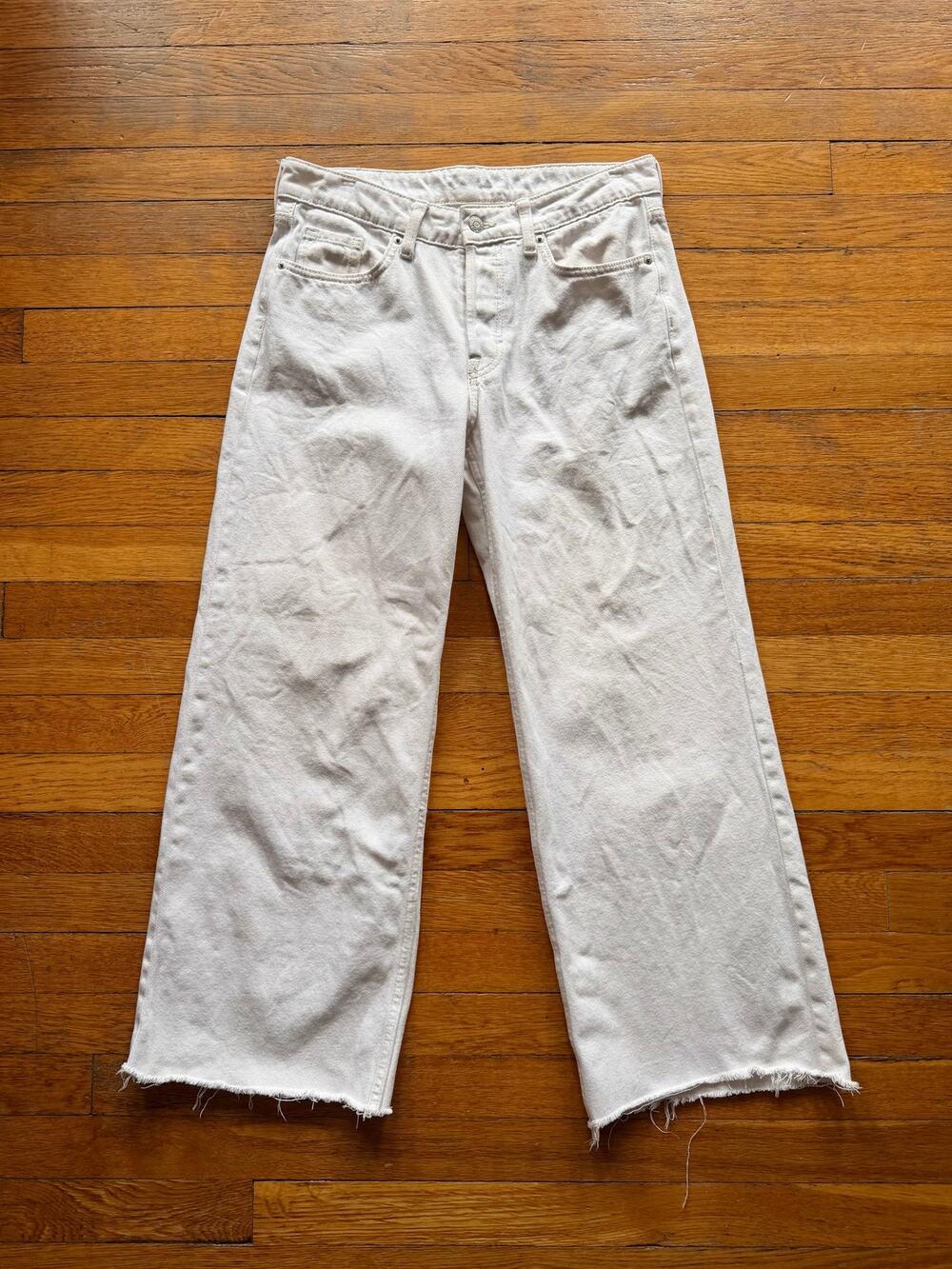 &DENIM White Baggy Wide Leg Jeans Womens sz 4